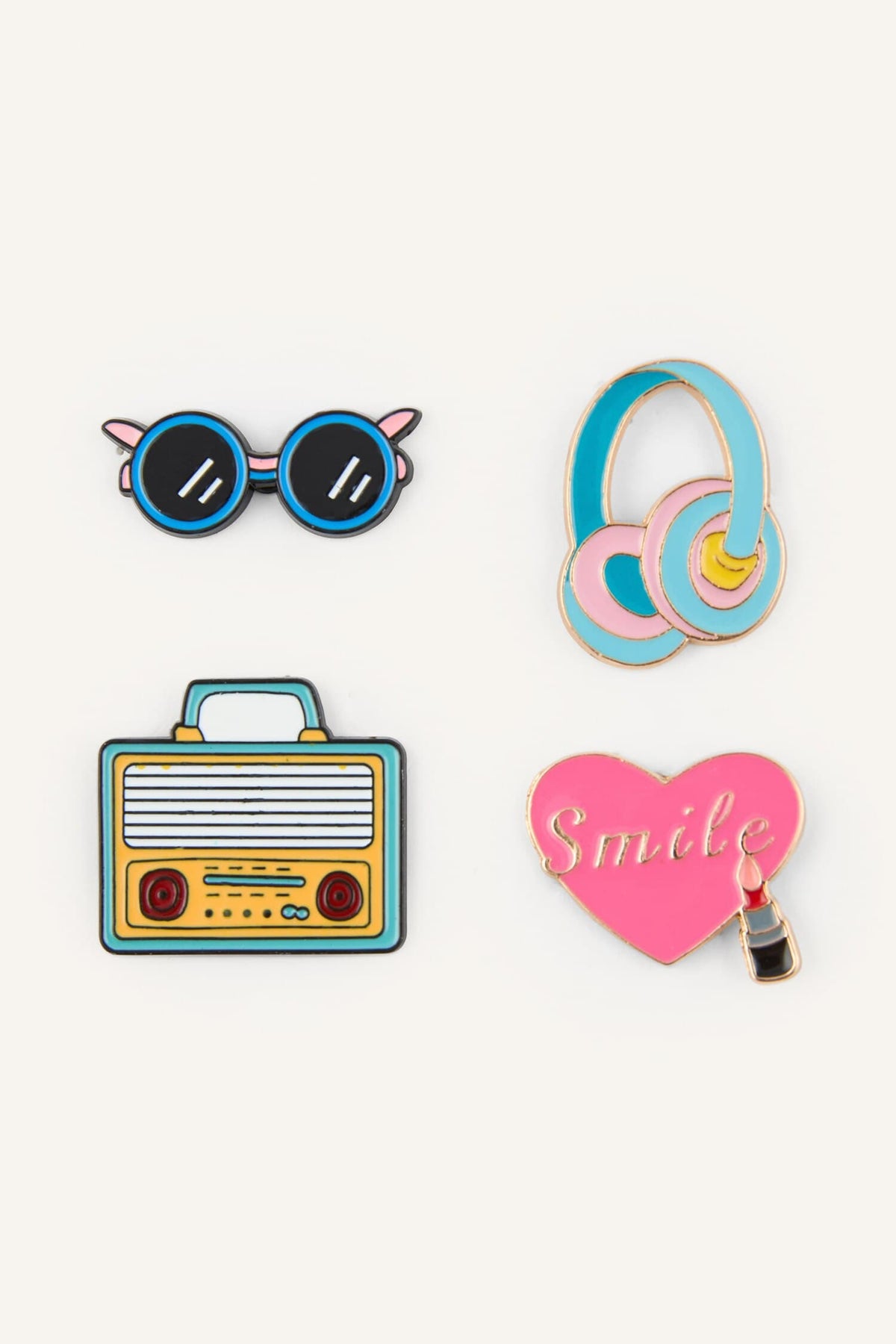4-Piece Brooch Badge Set