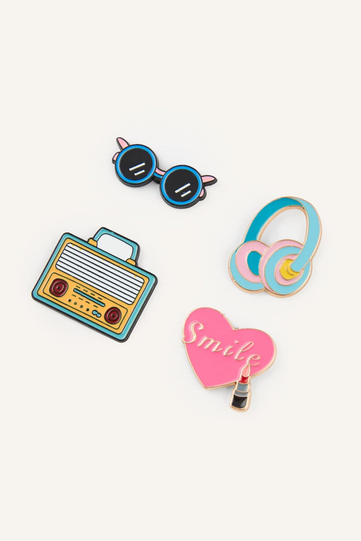 4-Piece Brooch Badge Set