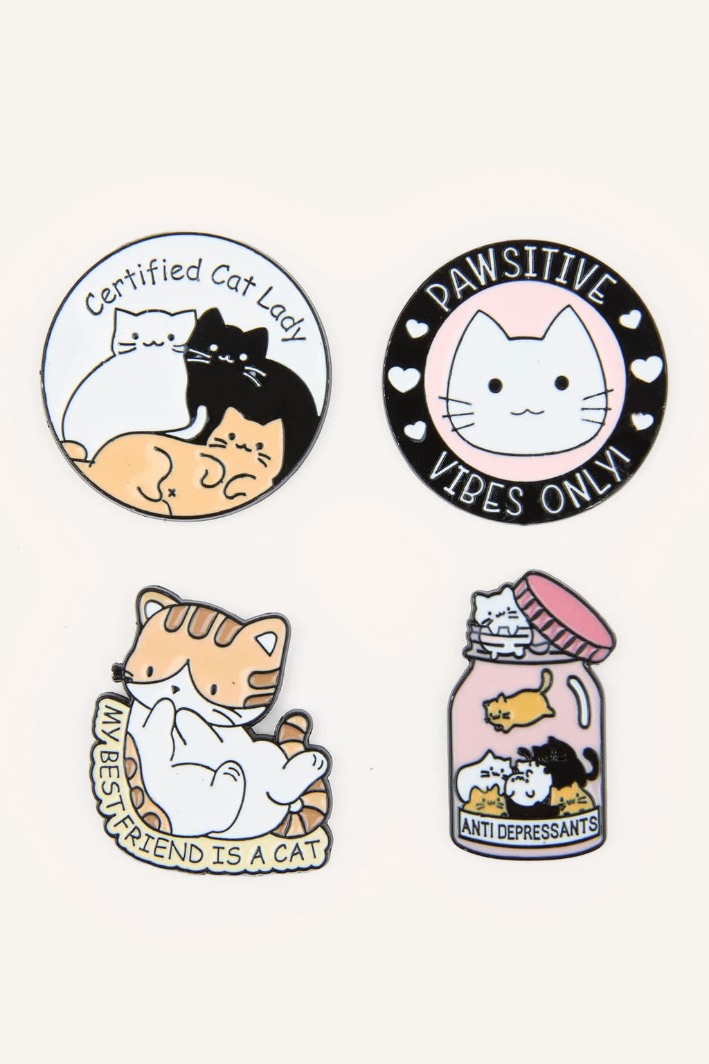 4-Piece Brooch Badge Set