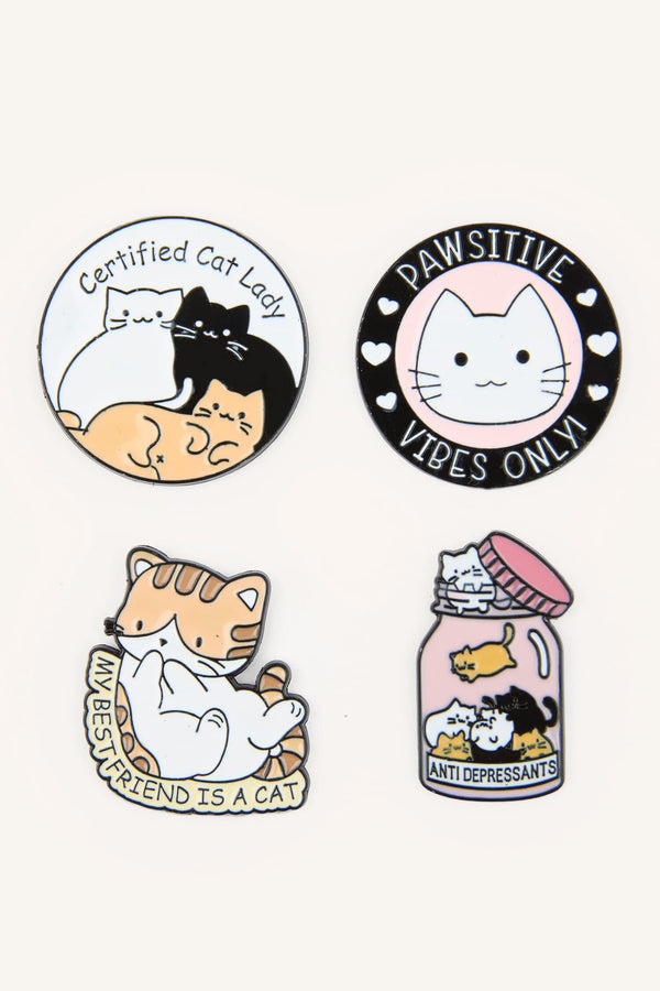 4-Piece Brooch Badge Set