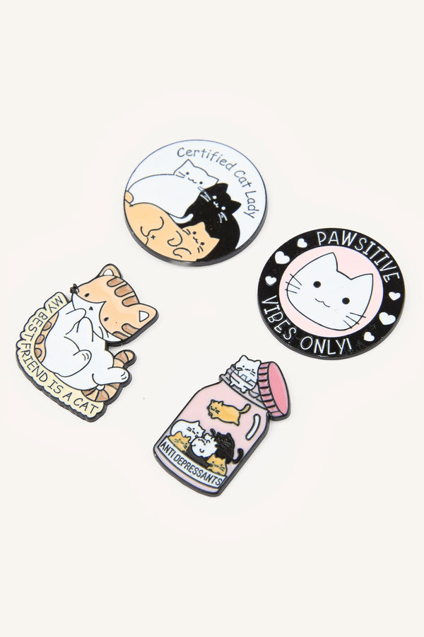 4-Piece Brooch Badge Set