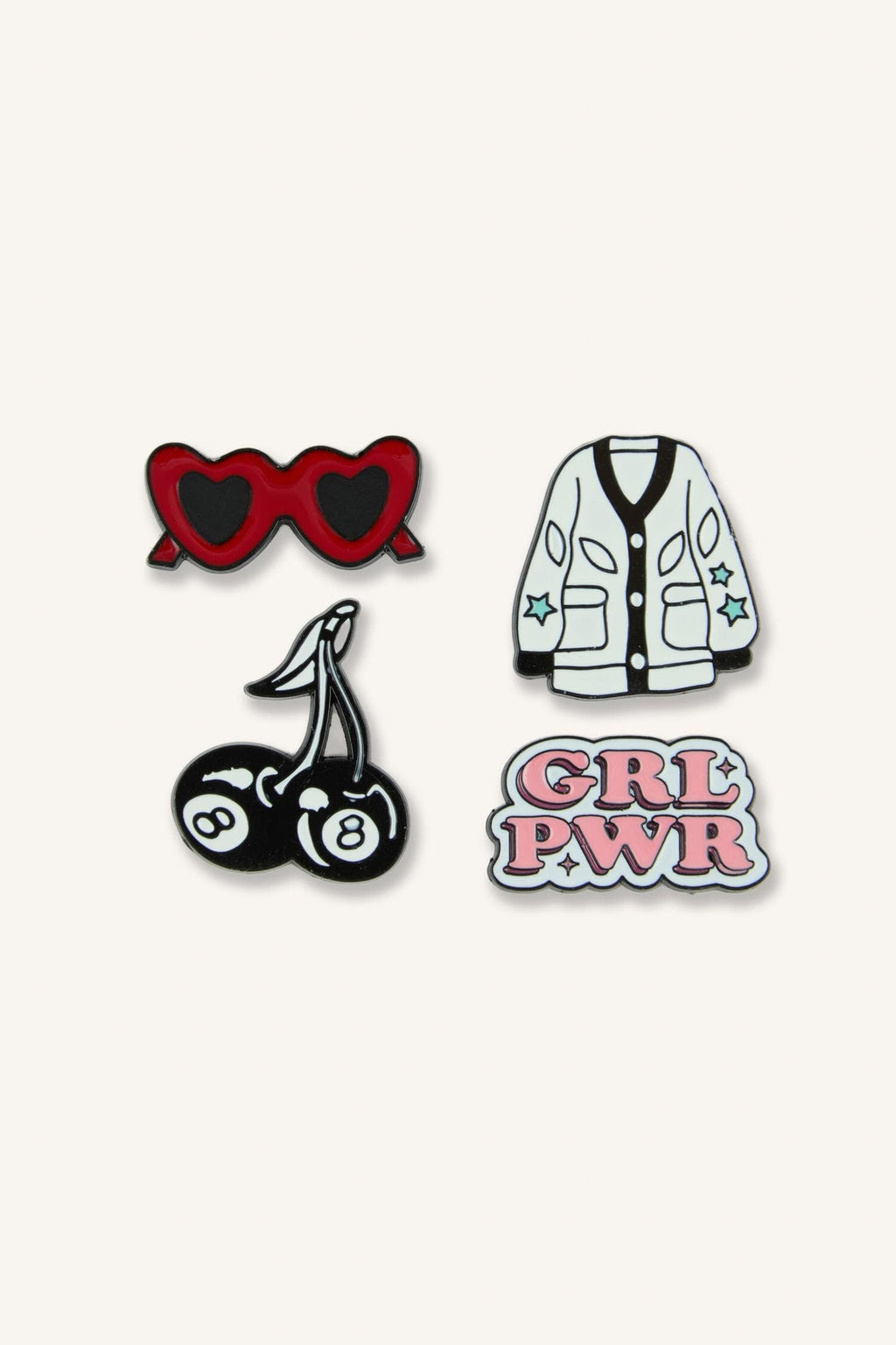4-Piece Brooch Badge Set