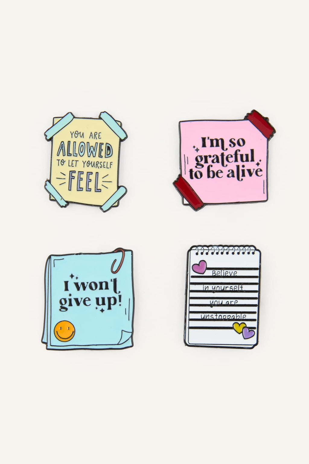 4-Piece Brooch Badge Set