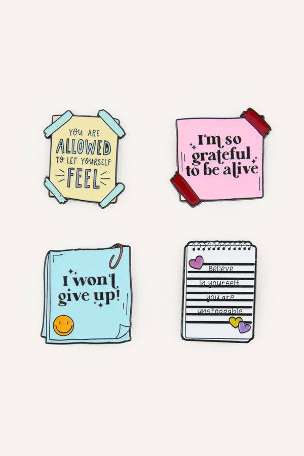 4-Piece Brooch Badge Set