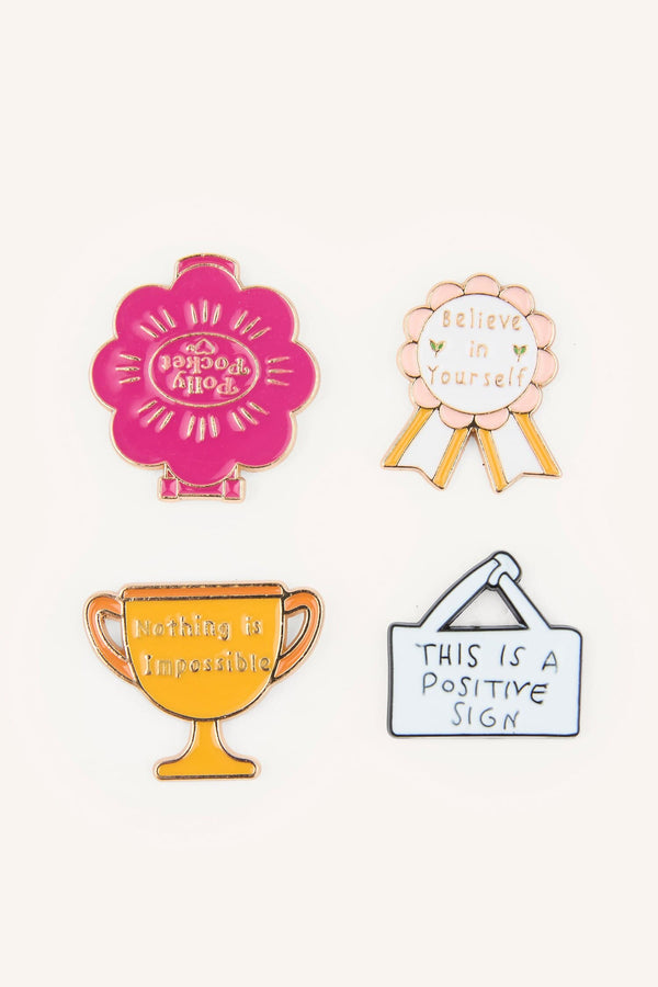 4-Piece Brooch Badge Set
