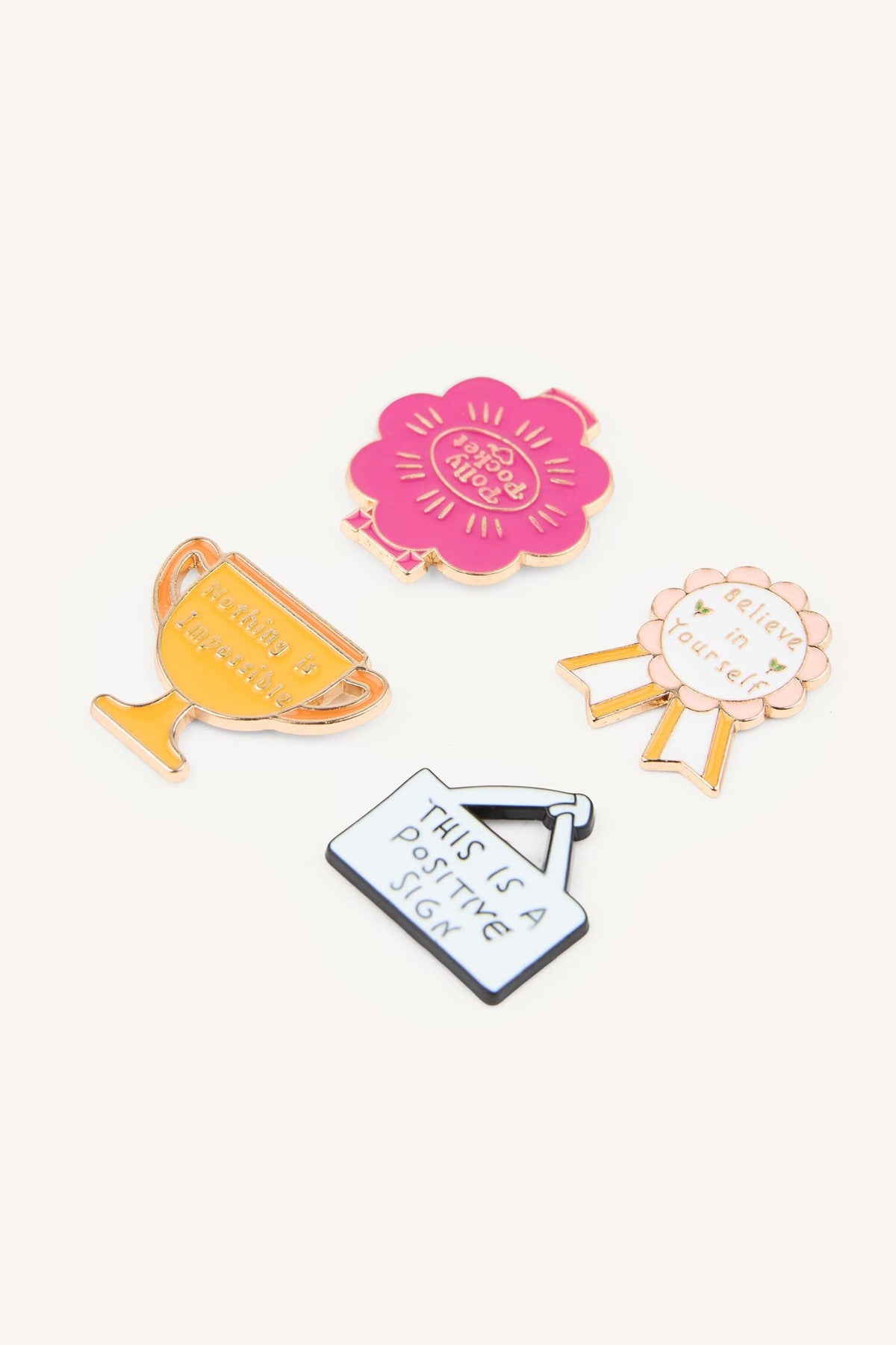 4-Piece Brooch Badge Set