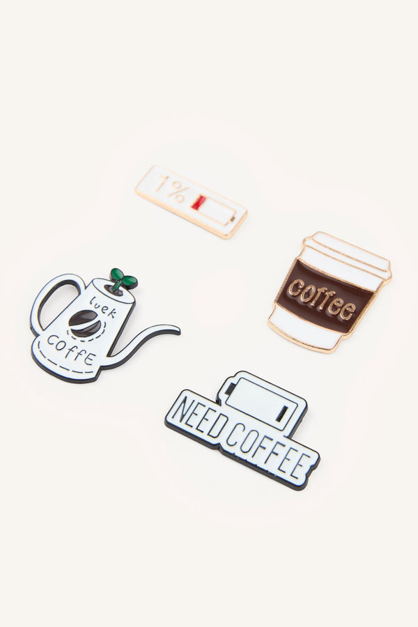 4-Piece Brooch Badge Set