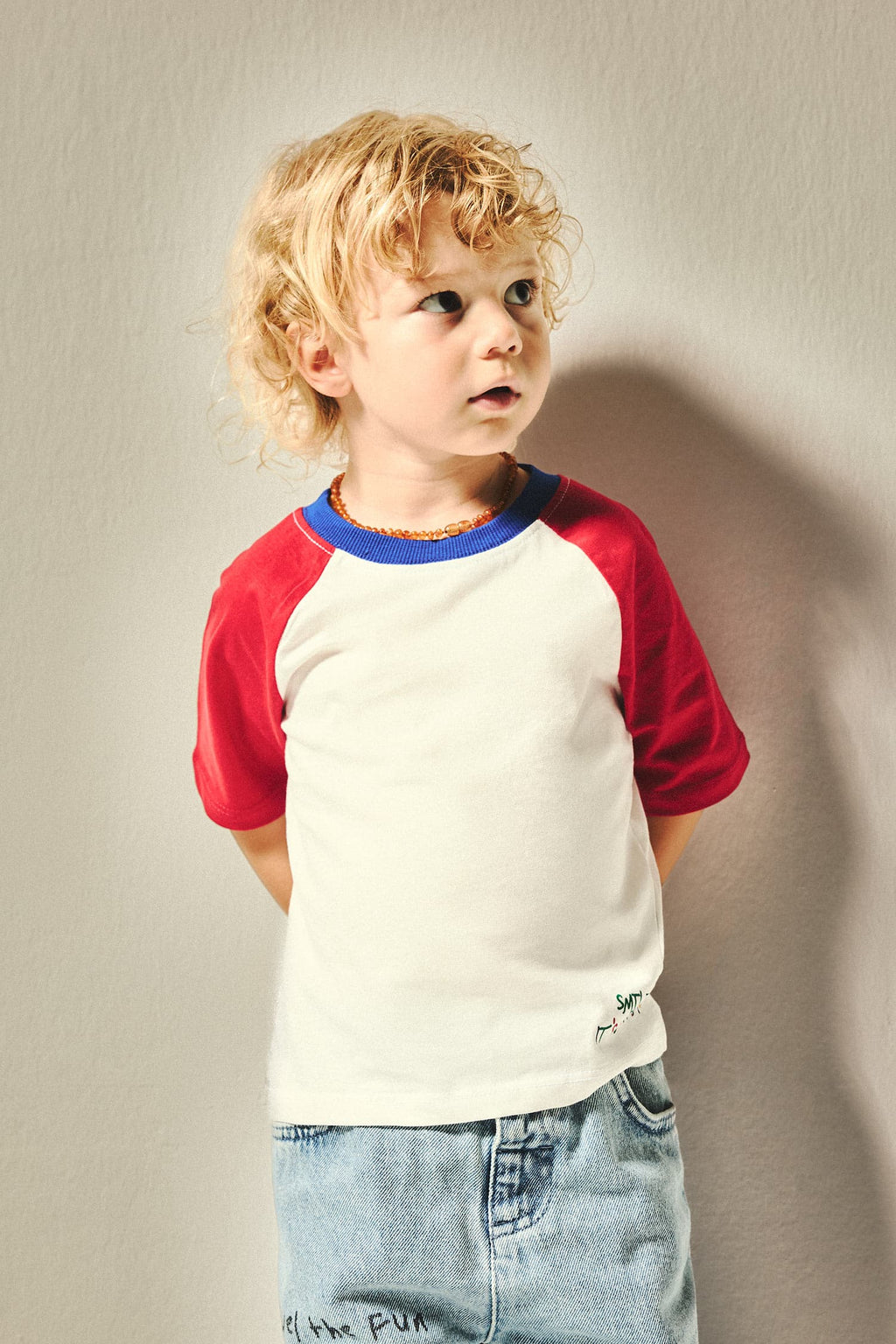 100% Cotton Overless Short Sleeve Ecru T-Shirt Baby Boy