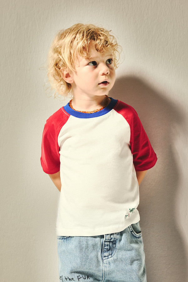 100% Cotton Overless Short Sleeve Ecru T-Shirt Baby Boy