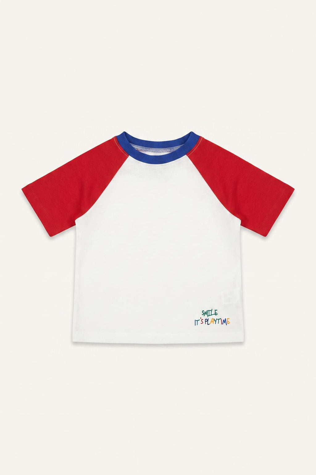100% Cotton Overless Short Sleeve Ecru T-Shirt Baby Boy