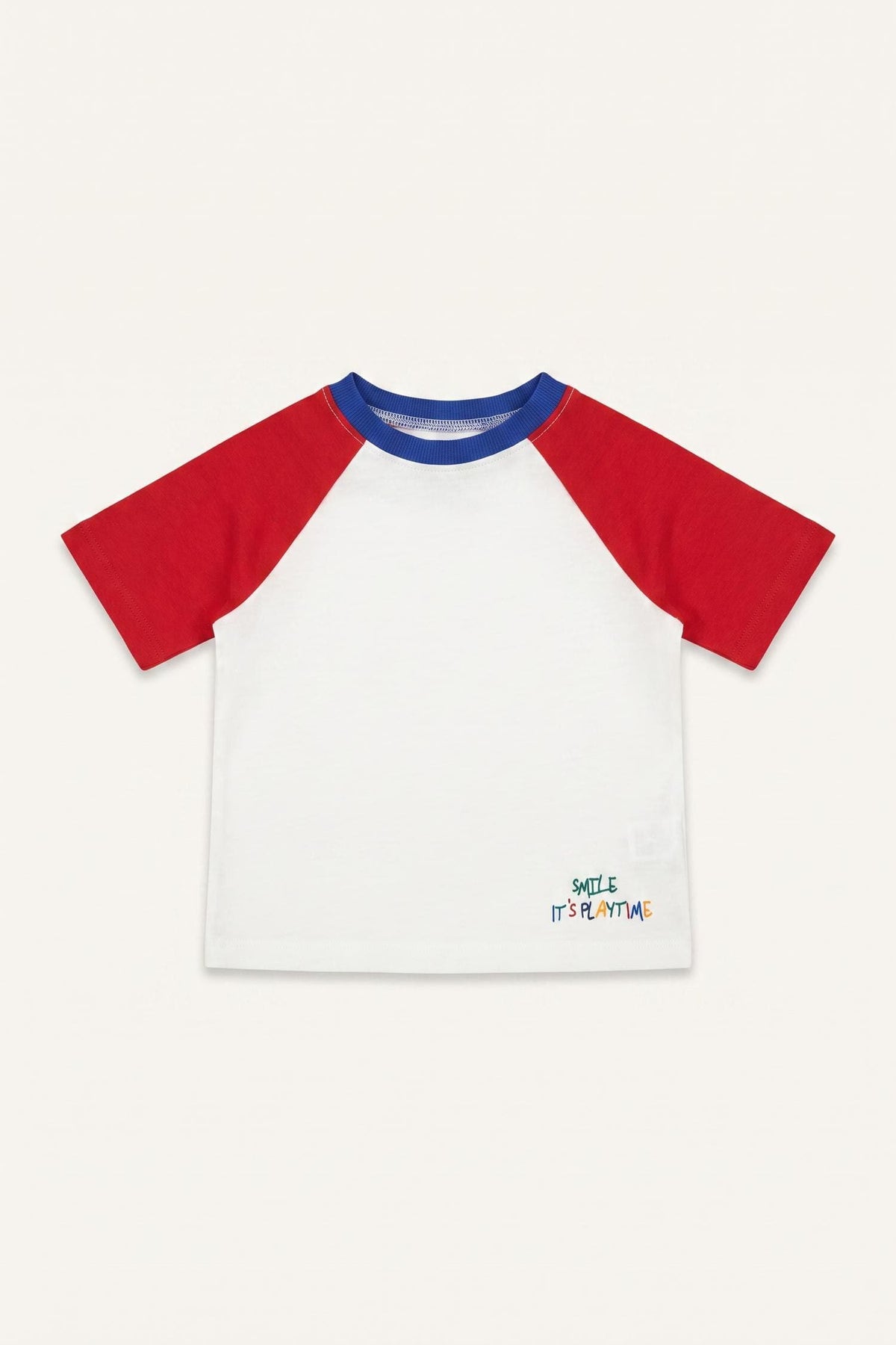 100% Cotton Overless Short Sleeve Ecru T-Shirt Baby Boy