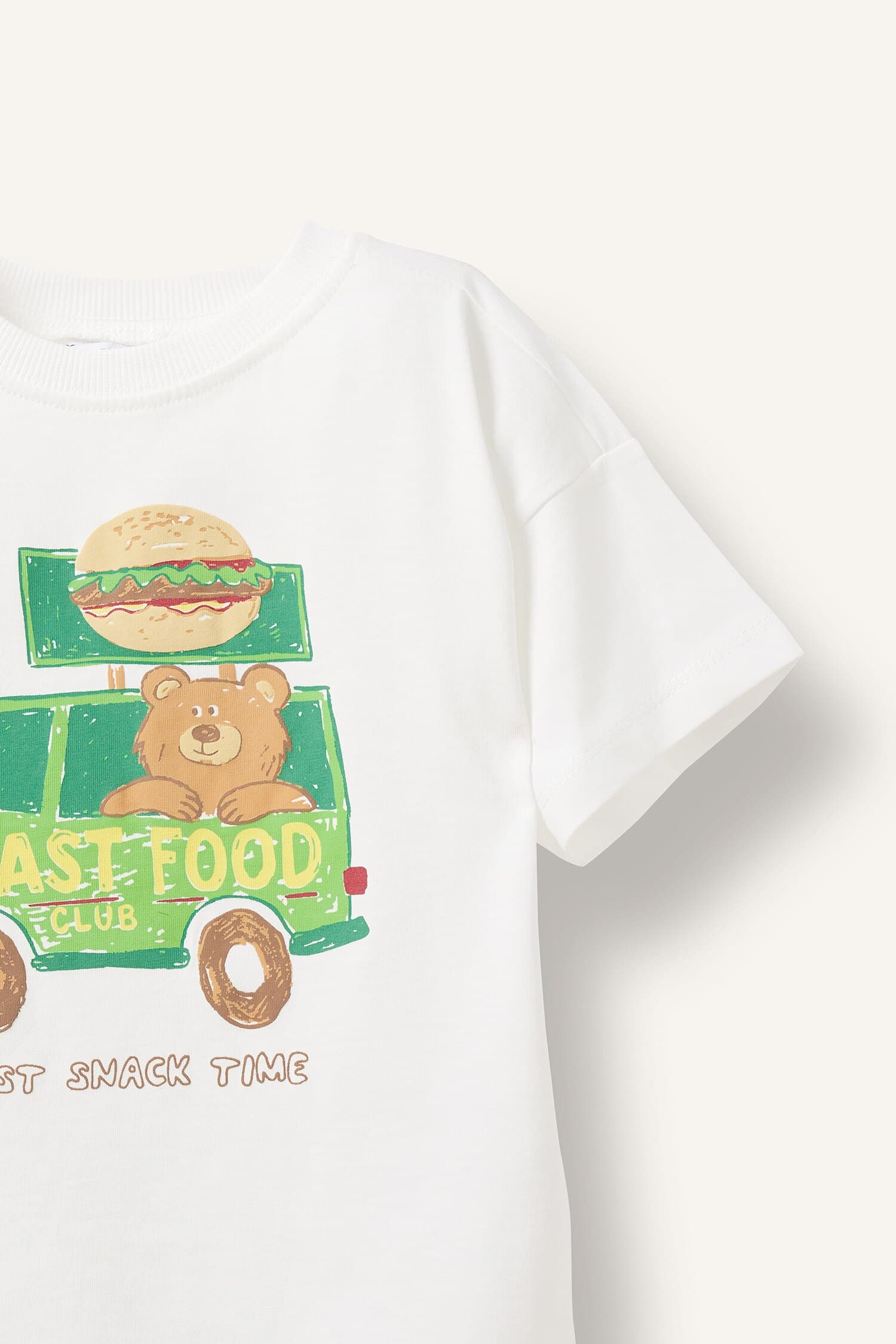 100% Cotton Overless Printed Short Sleeve Ecru T-Shirt Baby Boy Secondary image