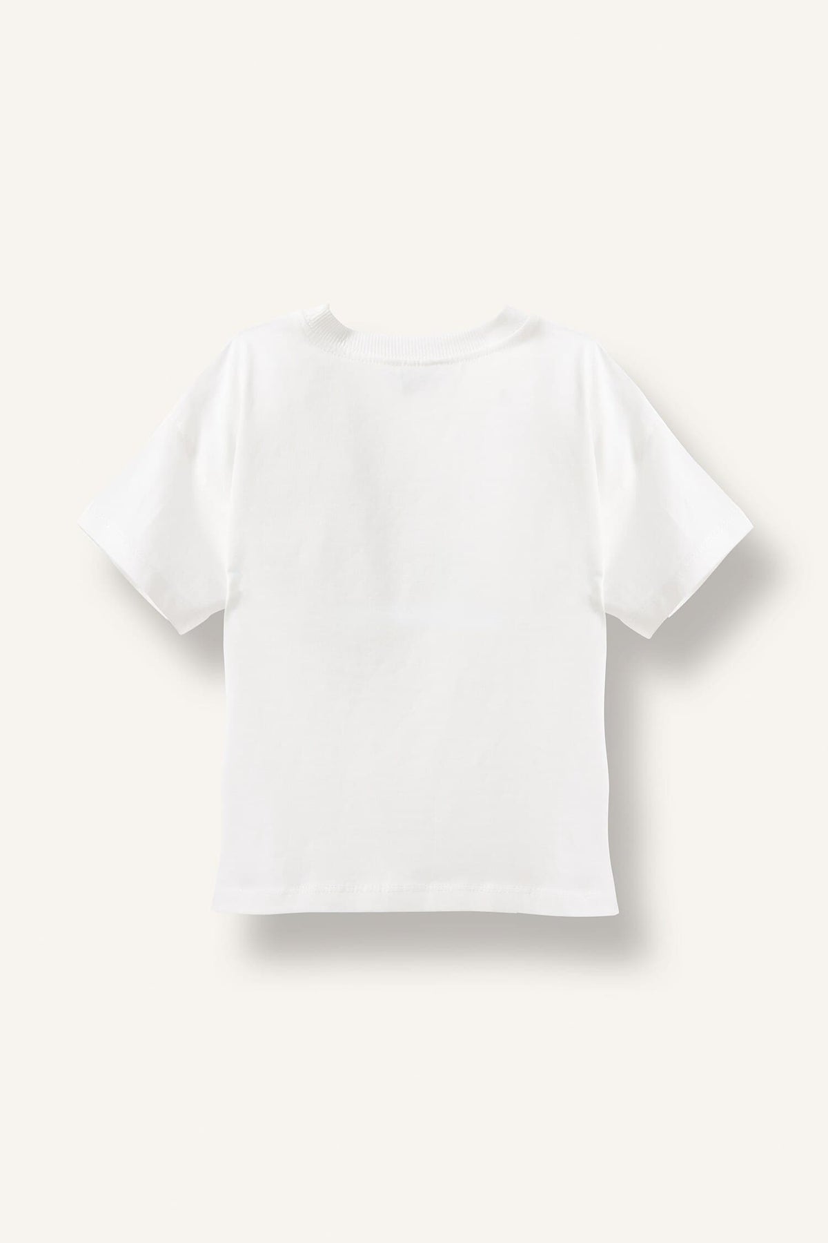 100% Cotton Overless Printed Short Sleeve Ecru T-Shirt Baby Boy