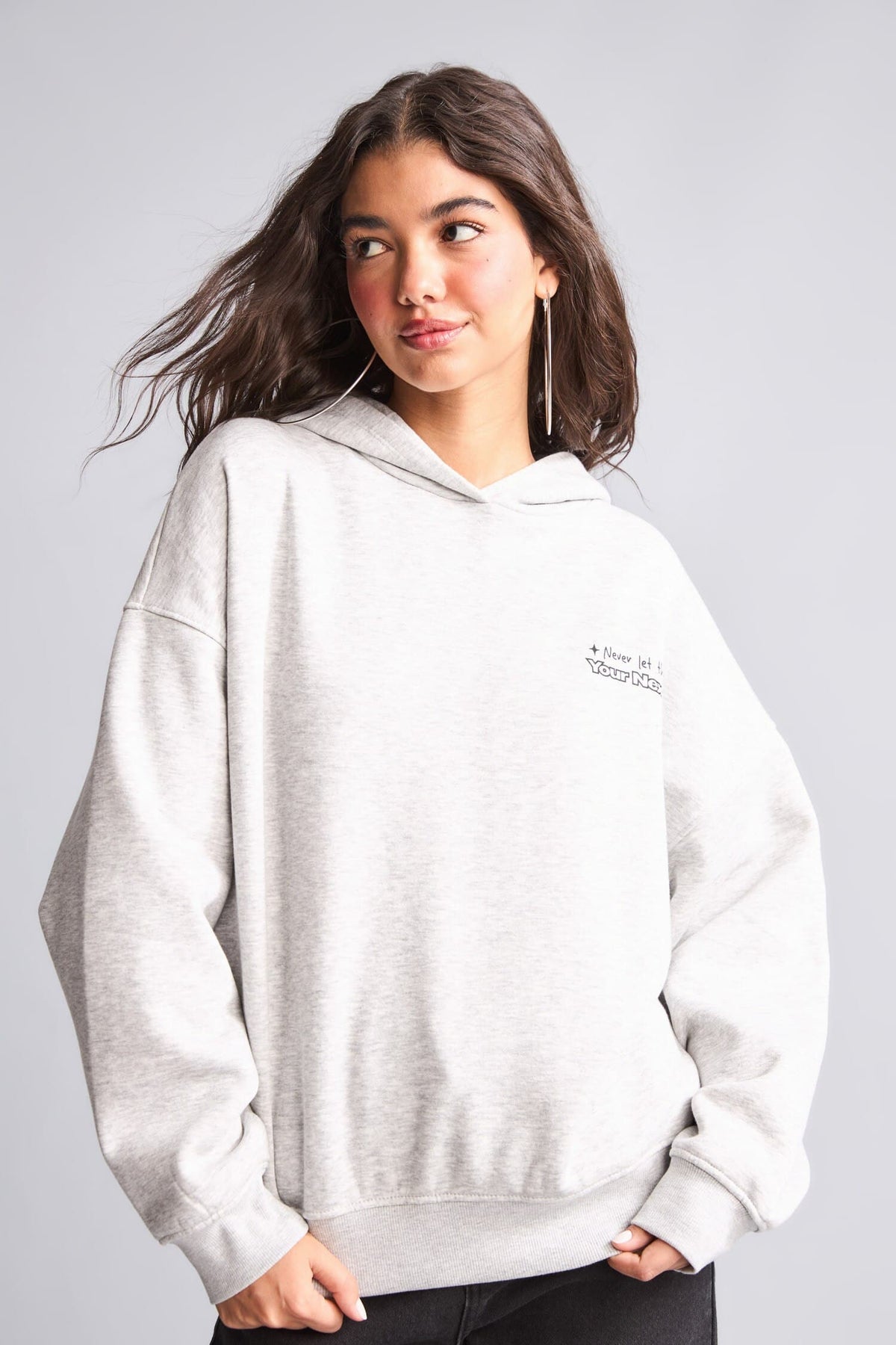 Overshırt Fitted Hooded Printed Thick Fabric Sweatshirt