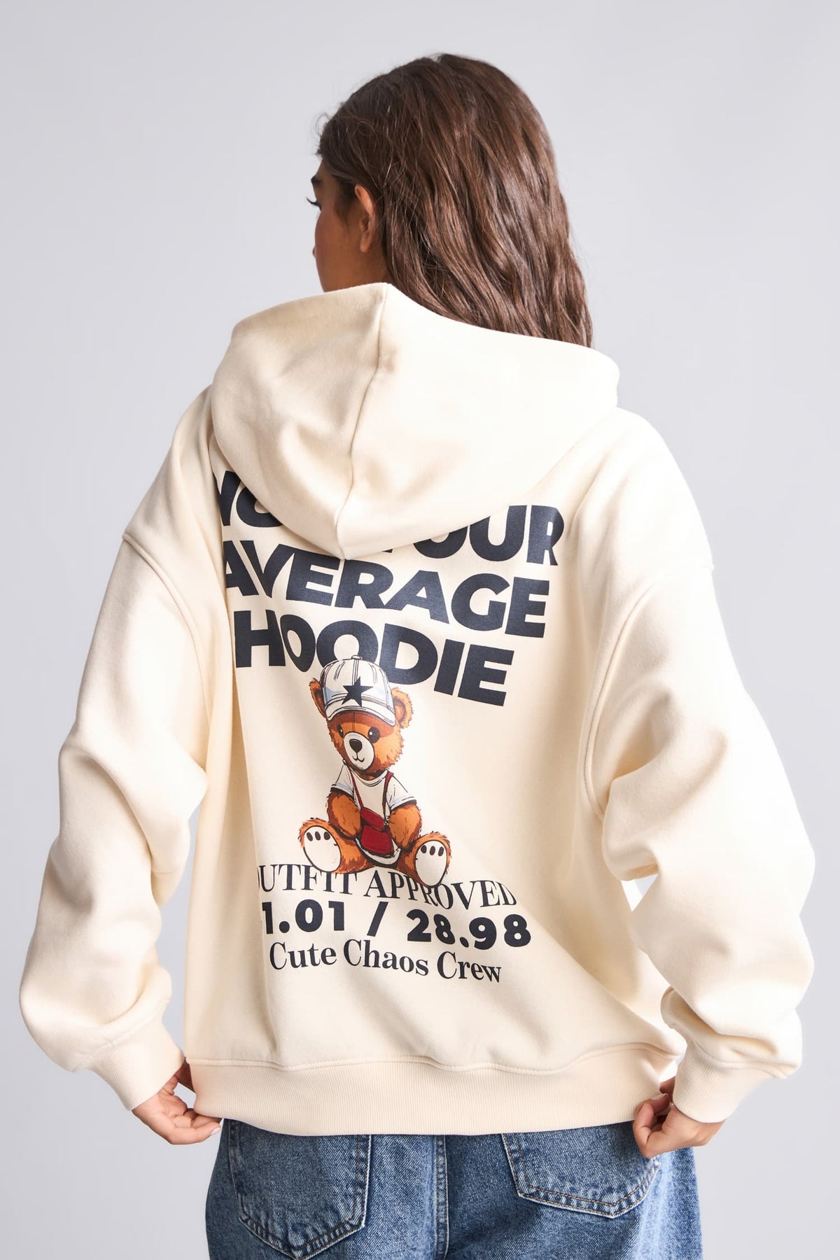 Overless Hooded Back Printed Thick Fabric Sweatshirt Main image