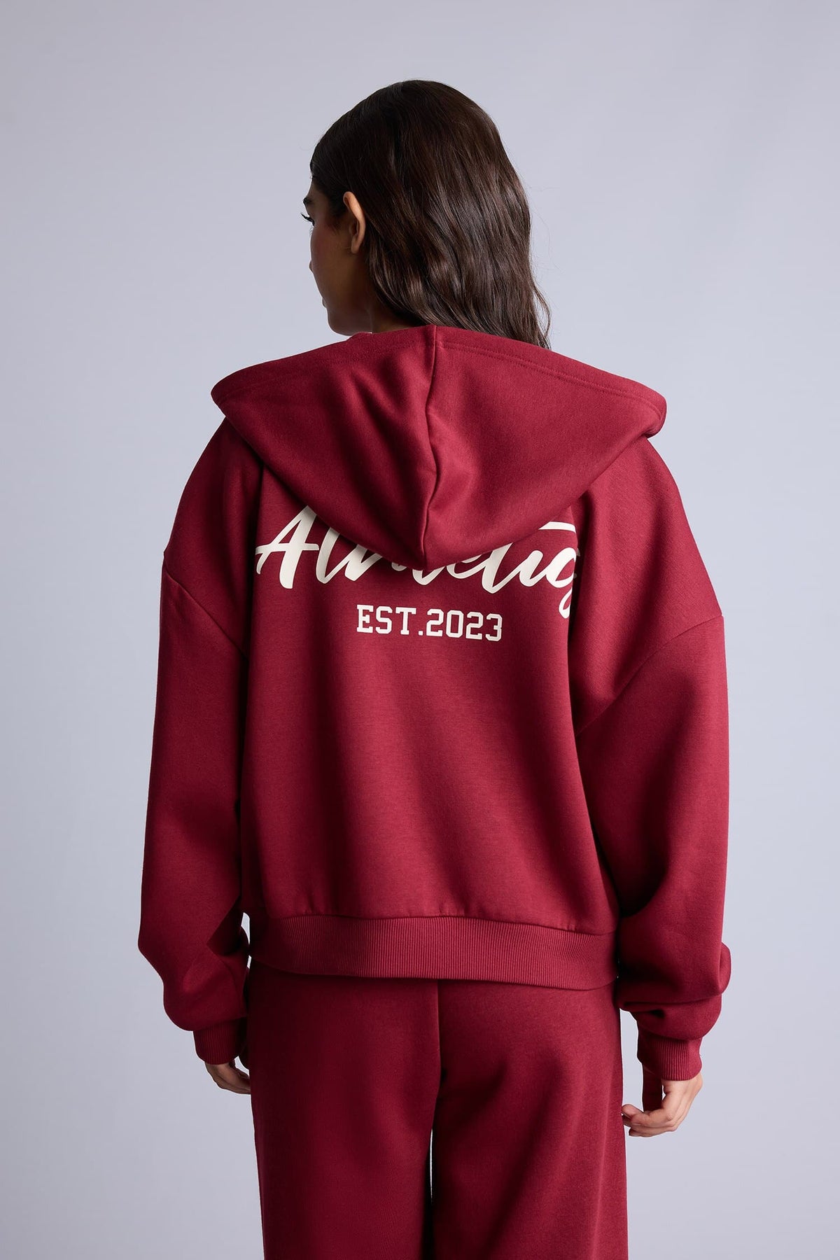 Overless Hooded Printed Thick Fabric Cardigan