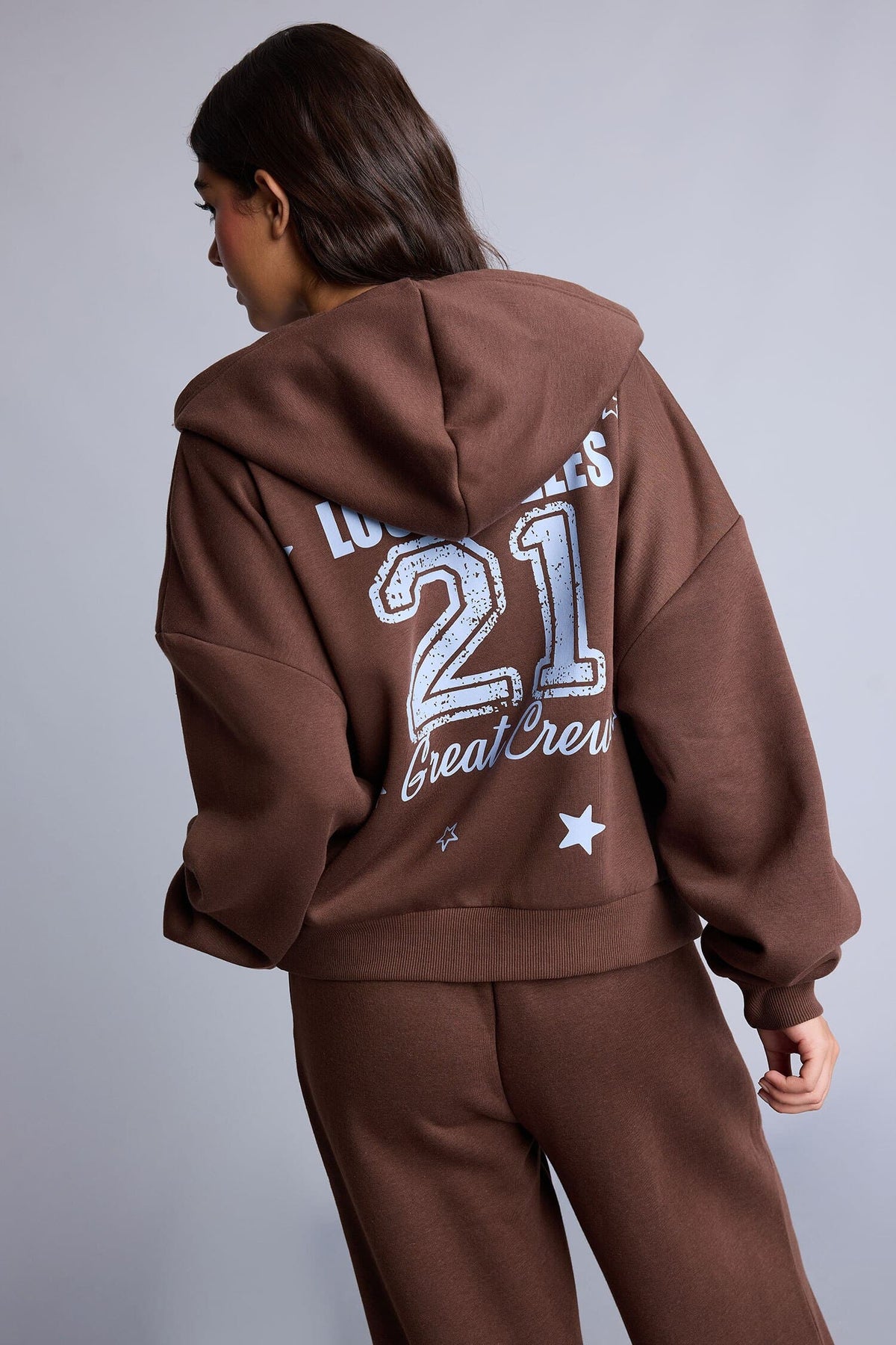 Overless Hooded Printed Thick Fabric Cardigan