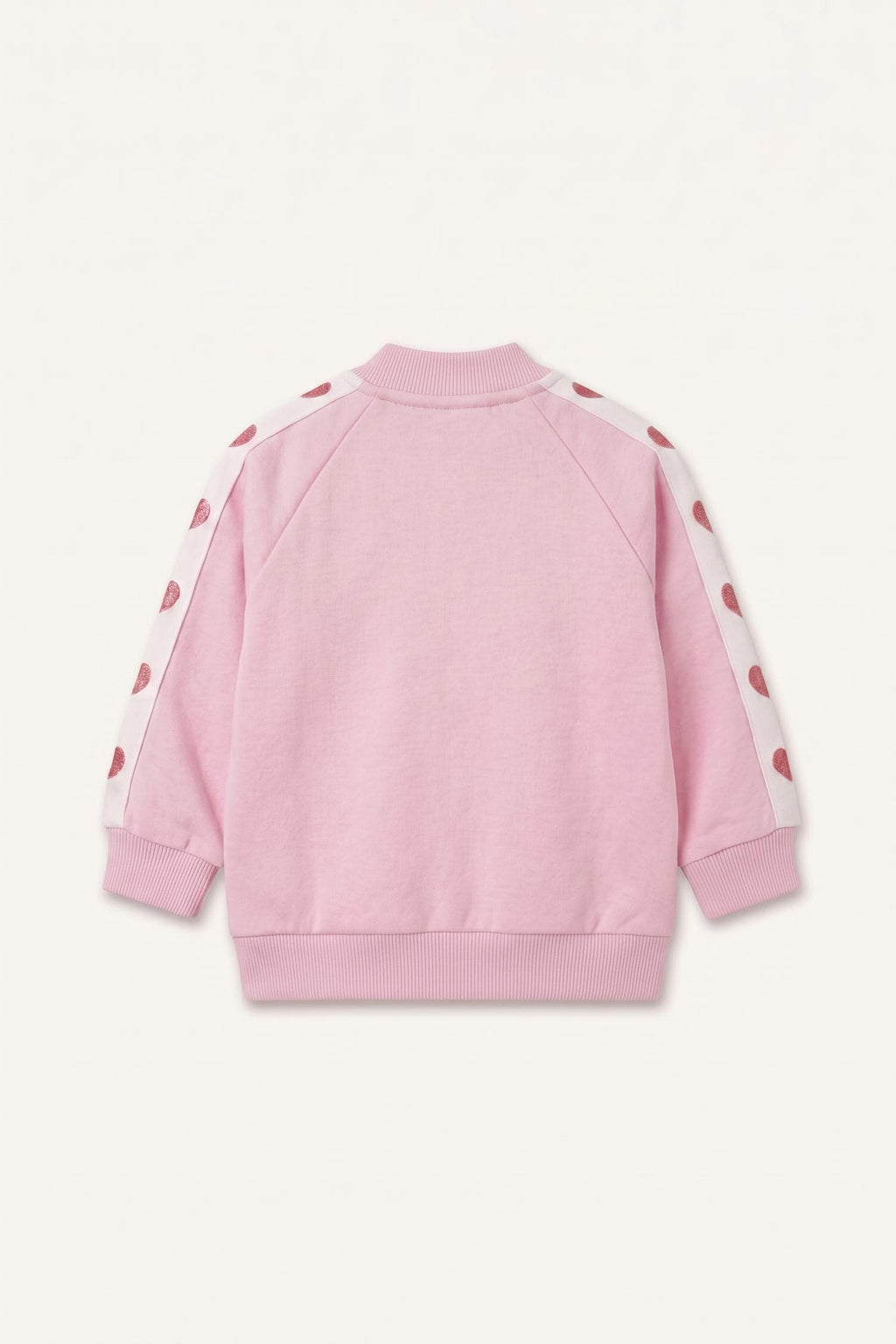 Heart Printed Thick Sweatshirt Fabric Zippered Sweatshirt Cardigan Baby Girl