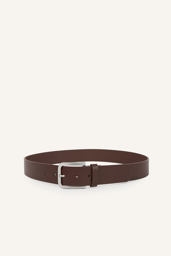 Mens Rectangle Buckle Faux Leather Daily Belt