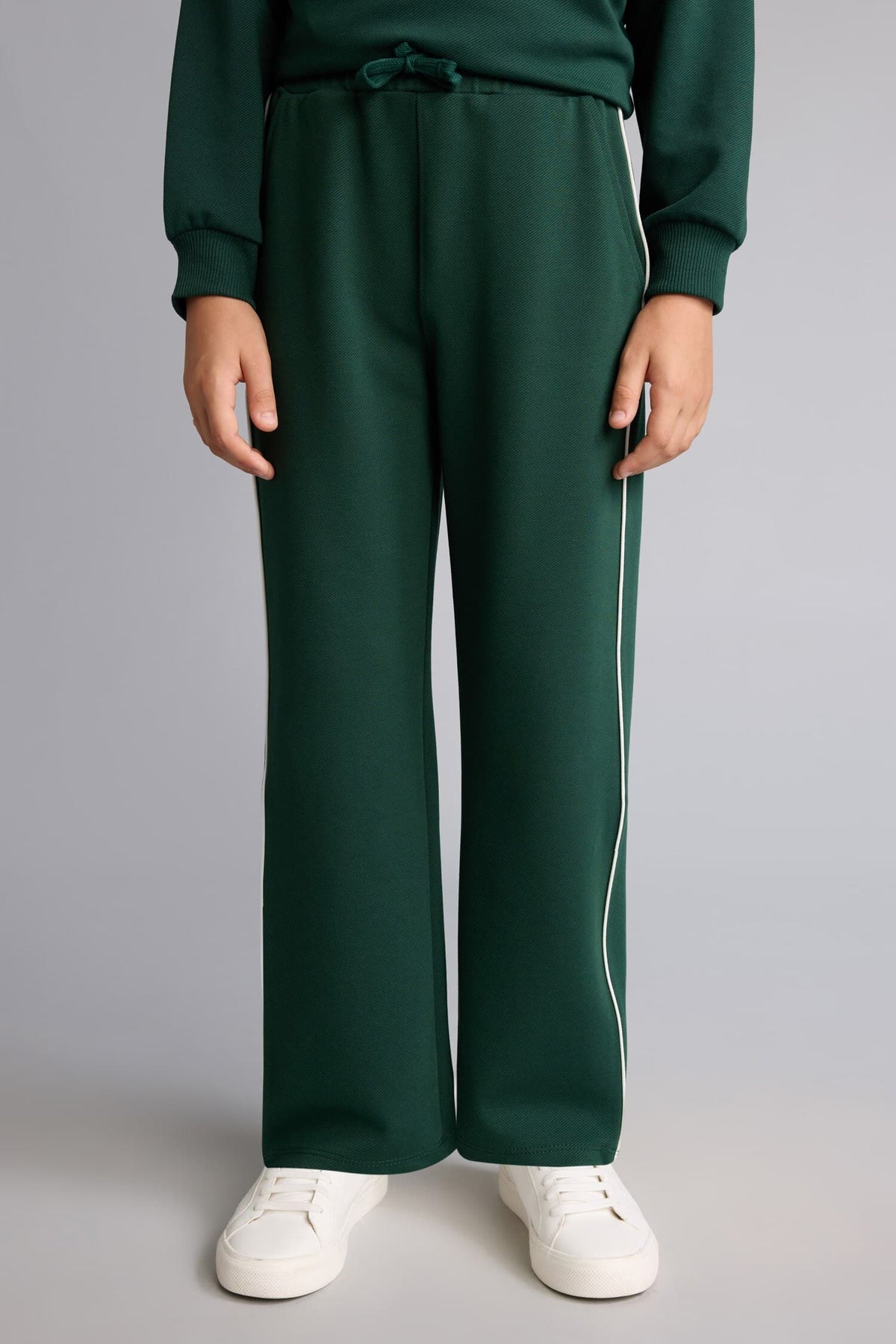 Cotton Jogger Fit White Piping Navy Blue Sweatpants Boy