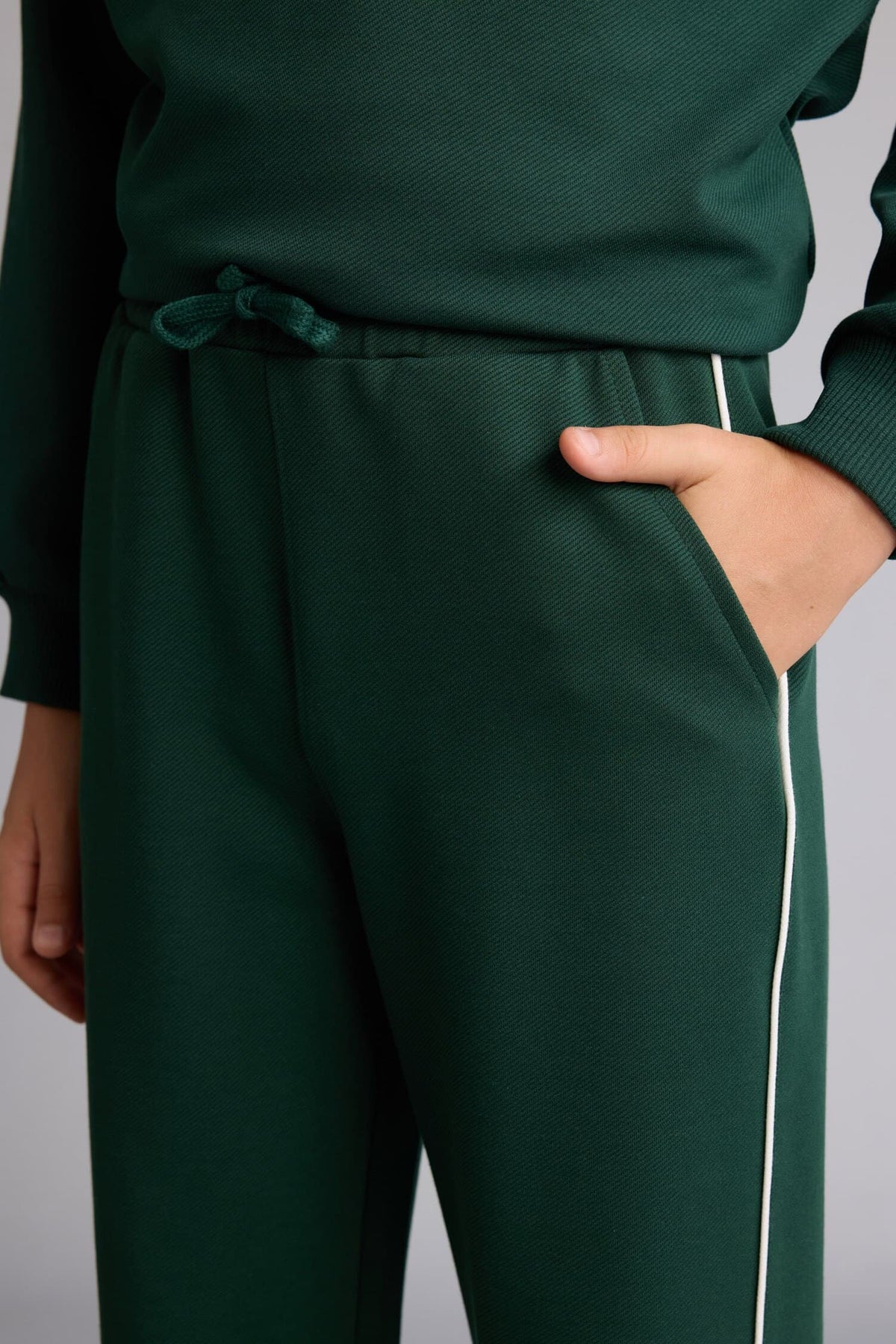 Cotton Jogger Fit White Piping Navy Blue Sweatpants Boy