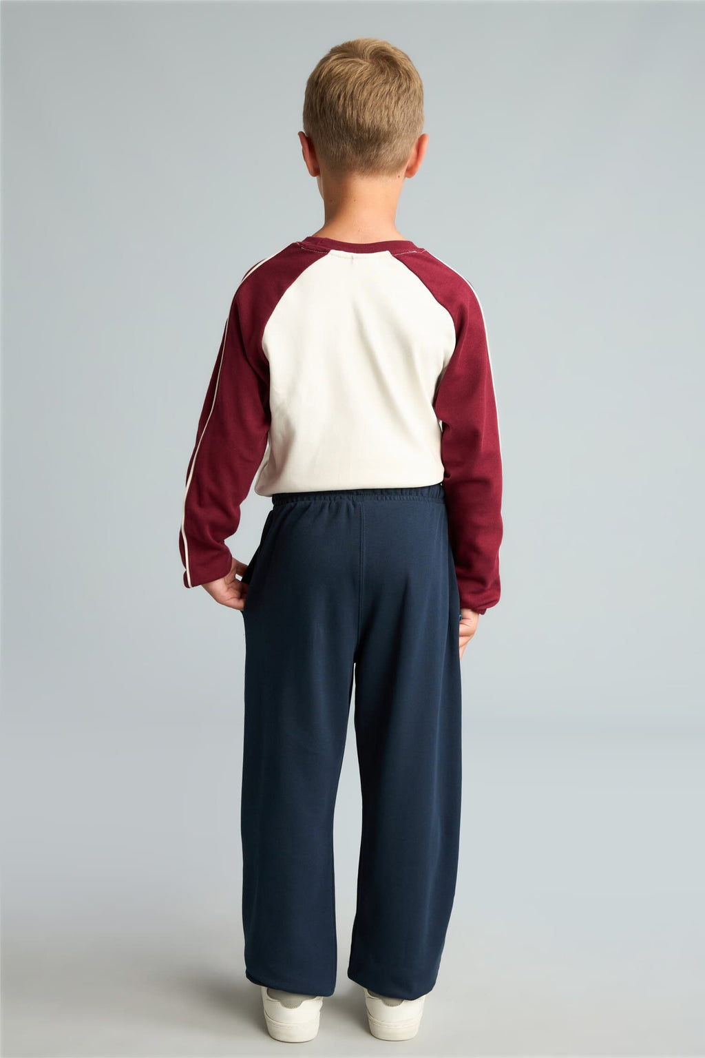 Printed Long Sleeve T-Shirt Top Flexible Waisted Sweatpants 2 Pcs Boys
