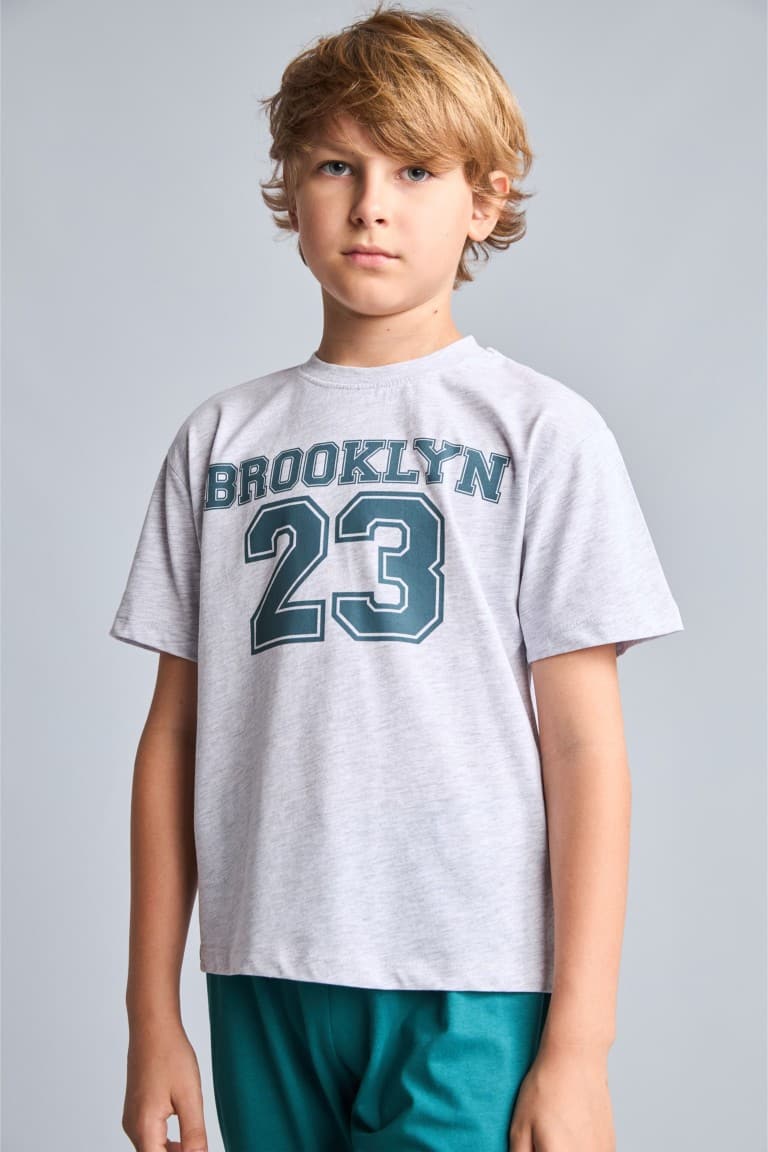 Regular Fit Printed T-Shirt Sweatpants 2-Pack Pajama Set Boy Secondary image