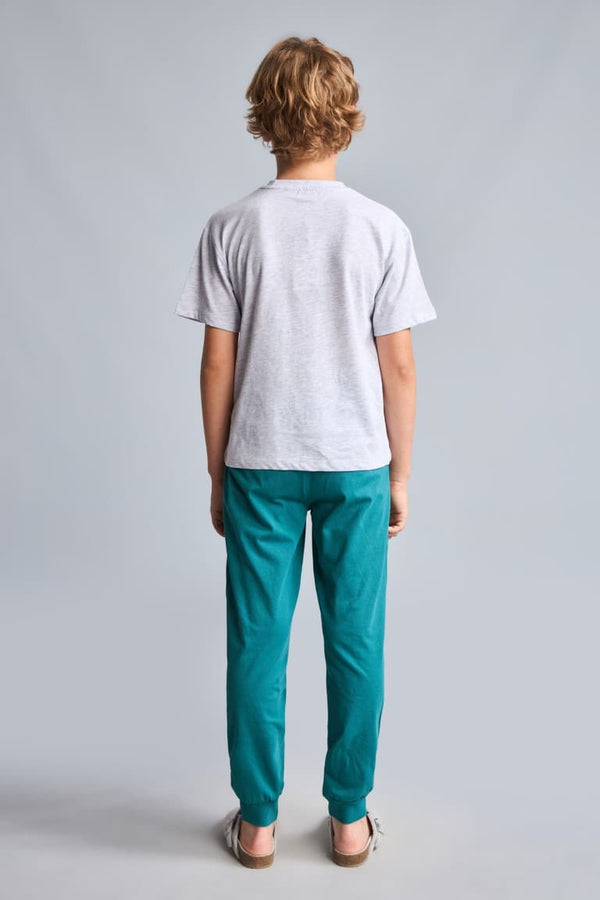 Regular Fit Printed T-Shirt Sweatpants 2-Pack Pajama Set Boy