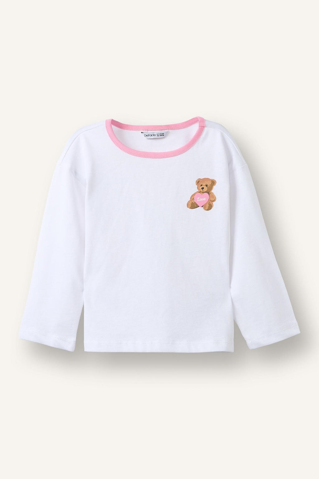 Regular Fit Crew Neck Figured Combed Cotton Long Sleeve T-Shirt Baby Girl