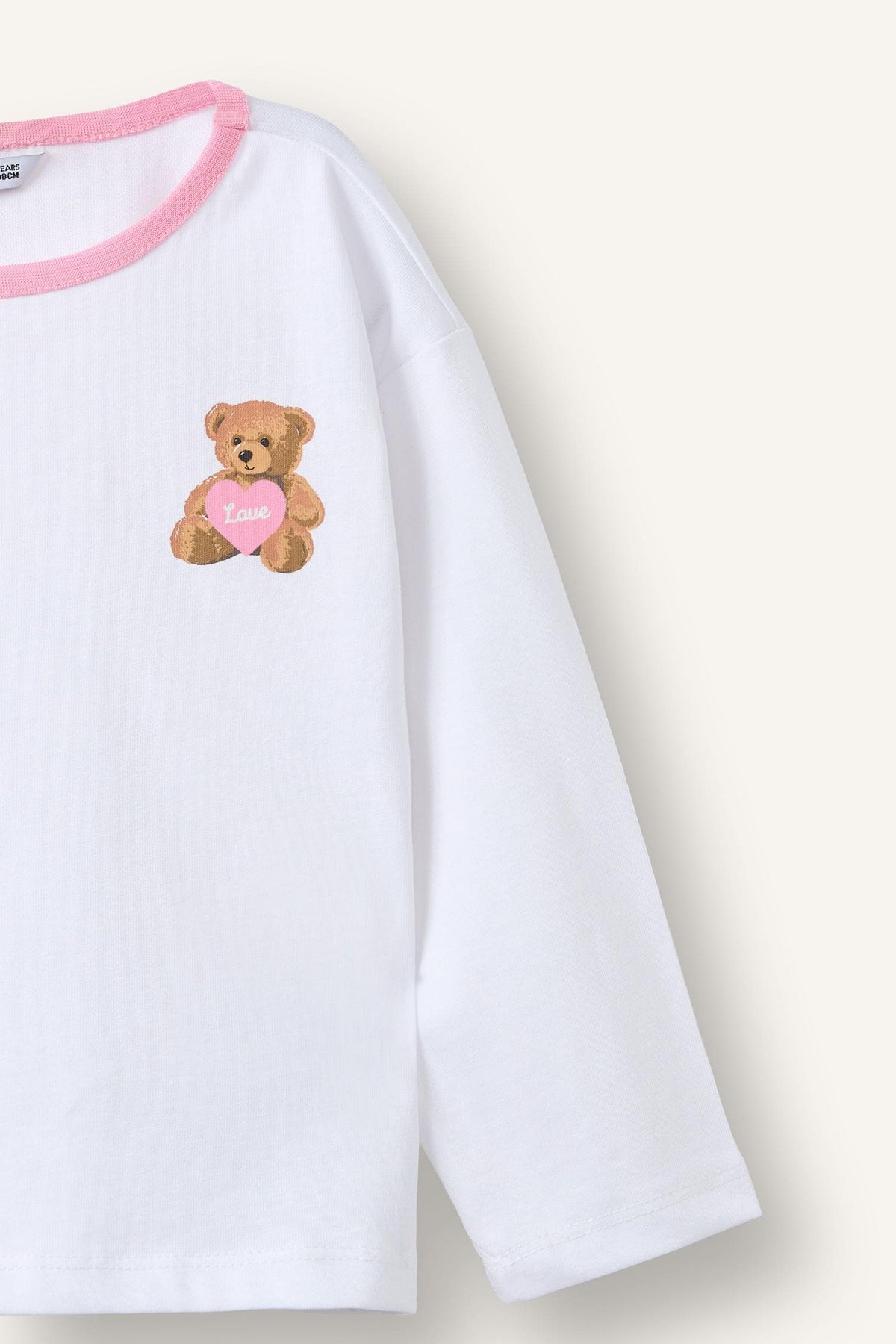 Regular Fit Crew Neck Figured Combed Cotton Long Sleeve T-Shirt Baby Girl
