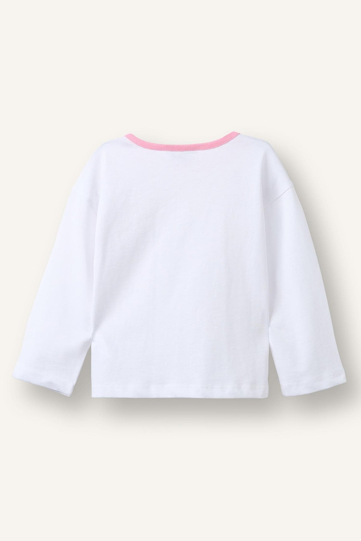 Regular Fit Crew Neck Figured Combed Cotton Long Sleeve T-Shirt Baby Girl