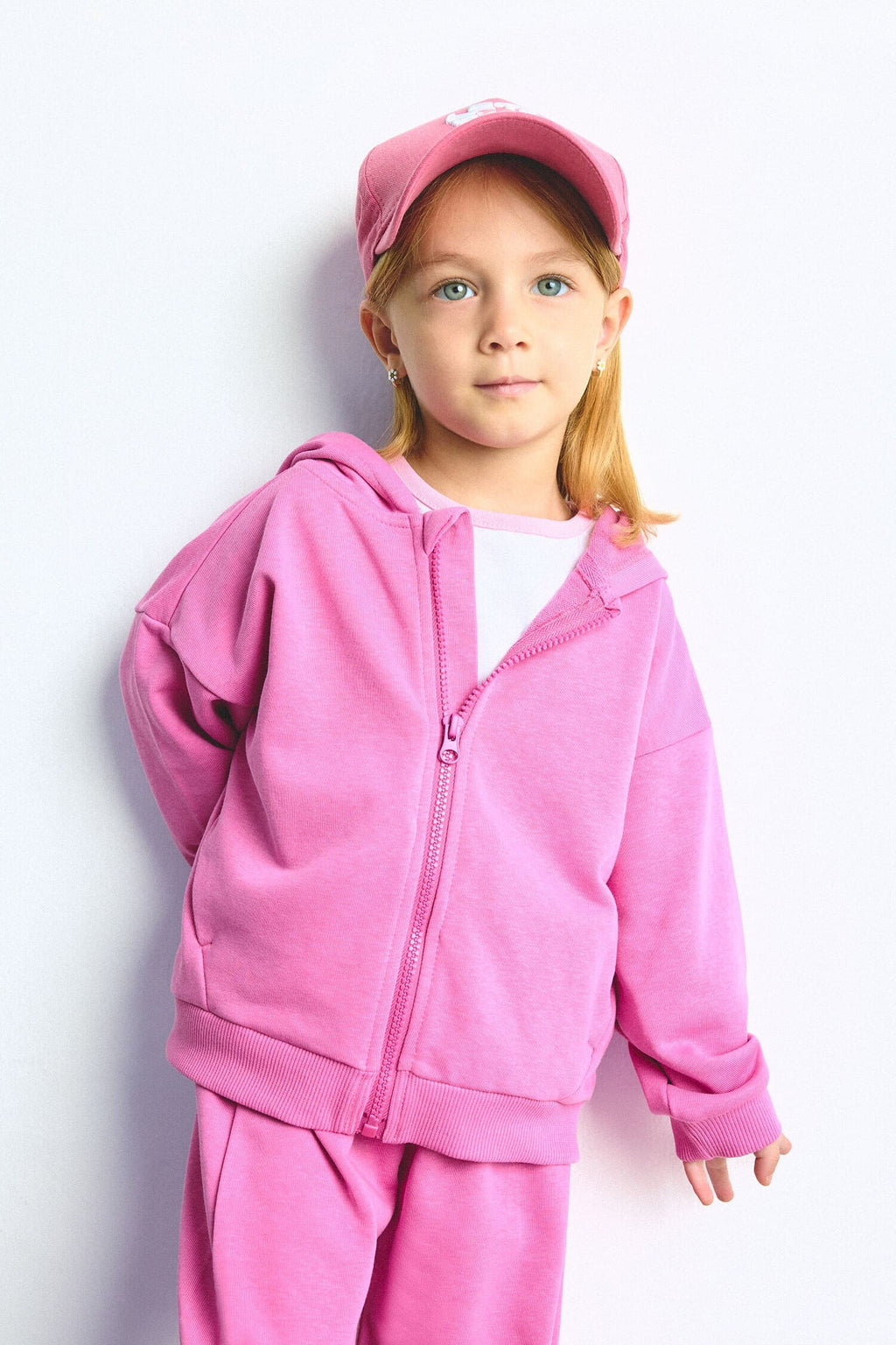 Hooded Pocket Zippered Sweatshirt Sweatshirt Cardigan Baby Girl