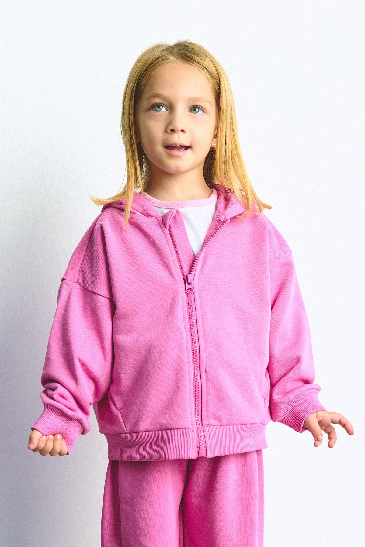 Hooded Pocket Zippered Sweatshirt Sweatshirt Cardigan Baby Girl