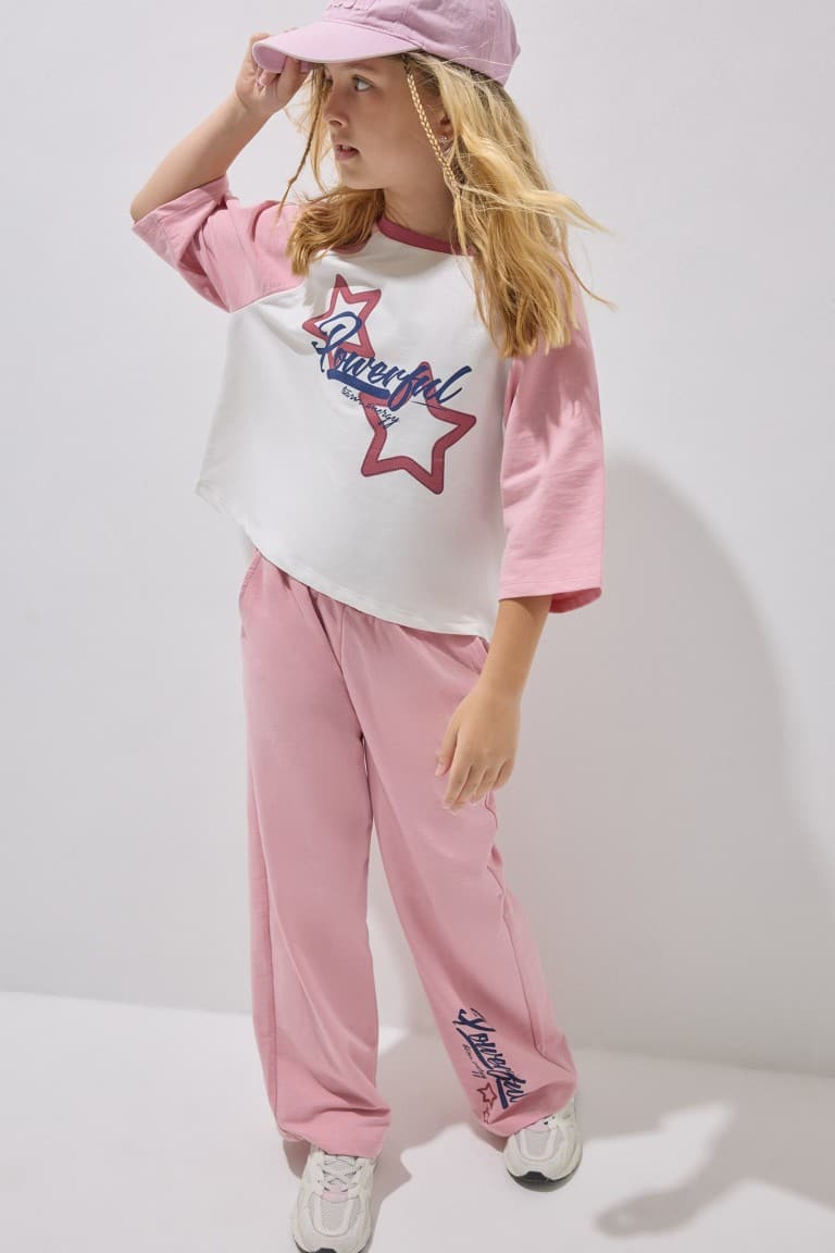 Printed T-Shirt Sweatpants 2 Pcs Girl