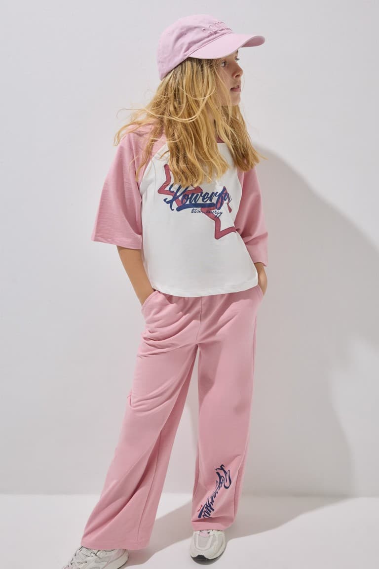 Printed T-Shirt Sweatpants 2 Pcs Girl