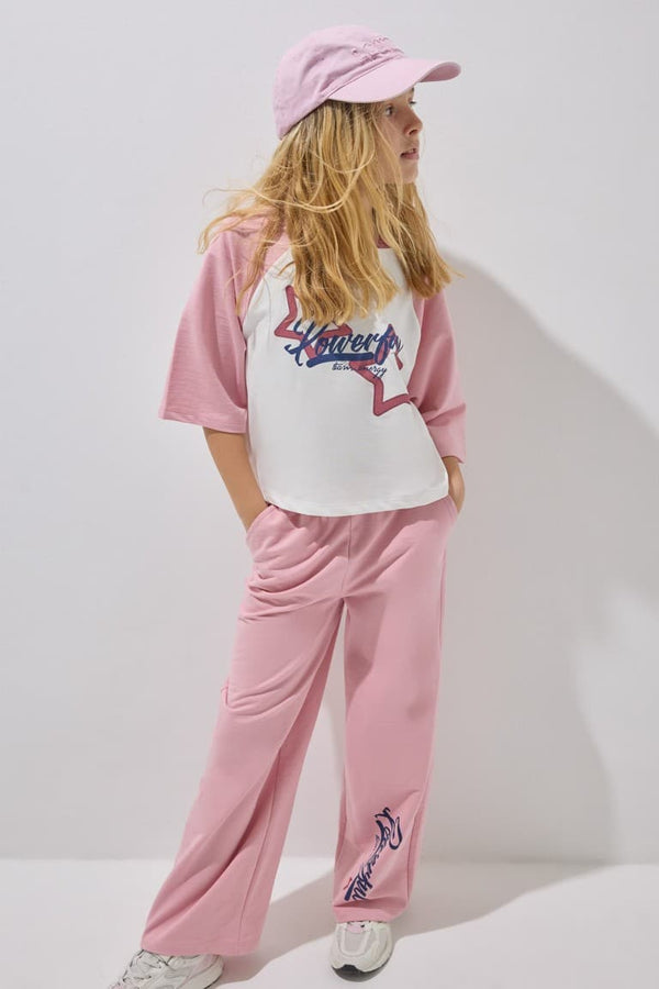 Printed T-Shirt Sweatpants 2 Pcs Girl