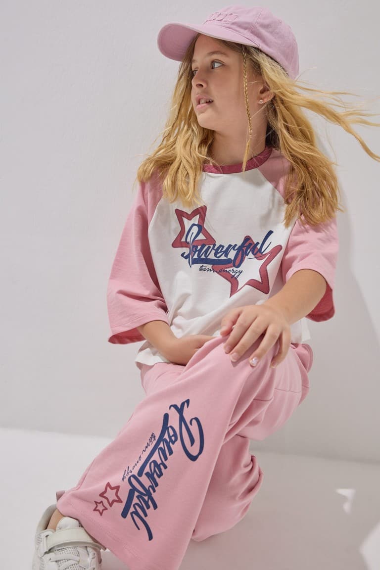 Printed T-Shirt Sweatpants 2 Pcs Girl