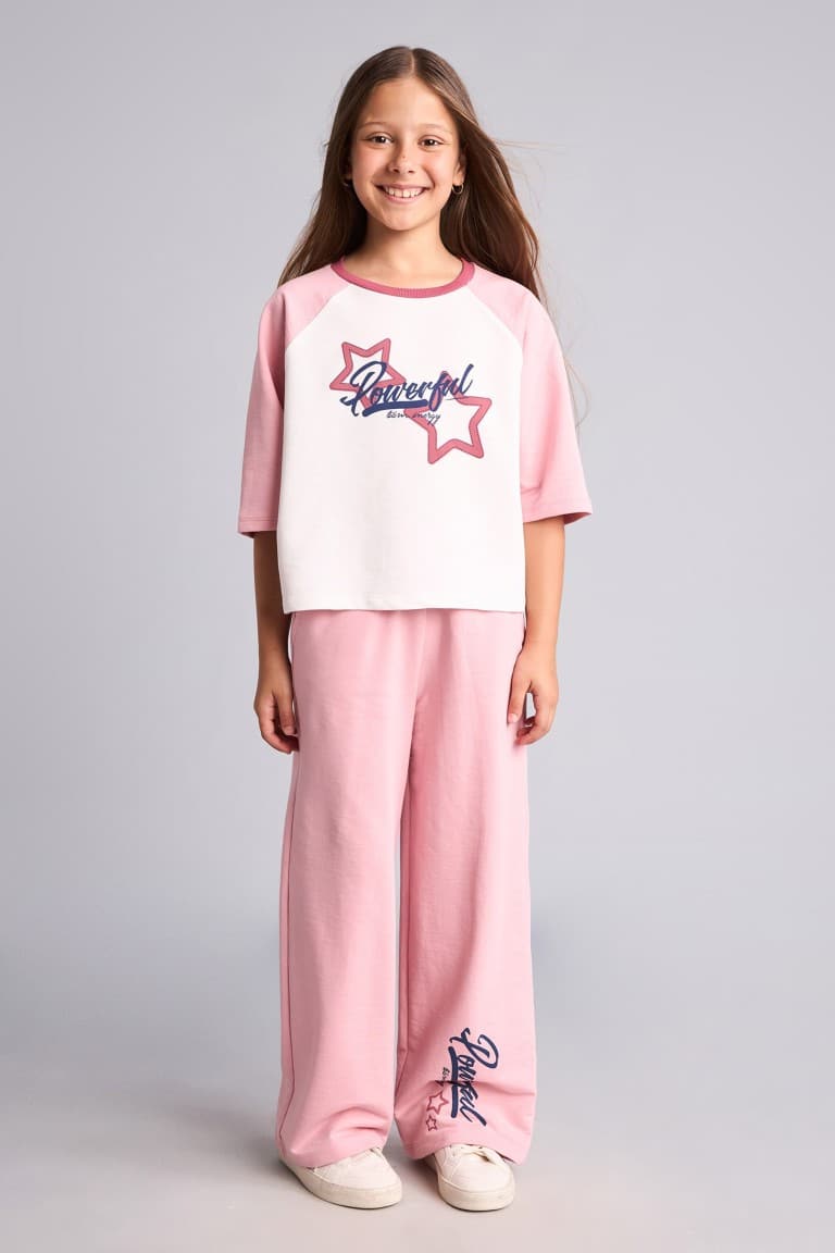 Printed T-Shirt Sweatpants 2 Pcs Girl