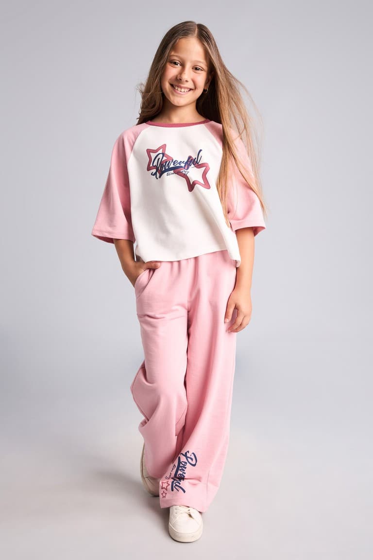 Printed T-Shirt Sweatpants 2 Pcs Girl