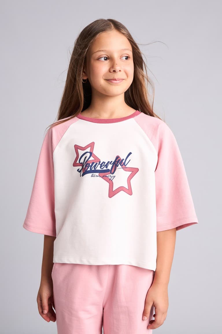 Printed T-Shirt Sweatpants 2 Pcs Girl