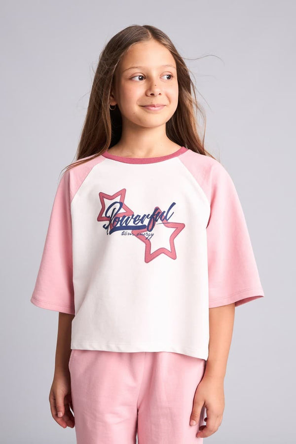 Printed T-Shirt Sweatpants 2 Pcs Girl