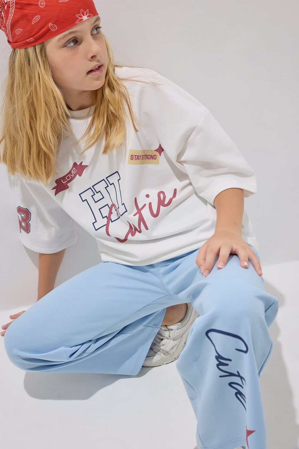 Printed T-Shirt Sweatpants 2 Pcs Girl