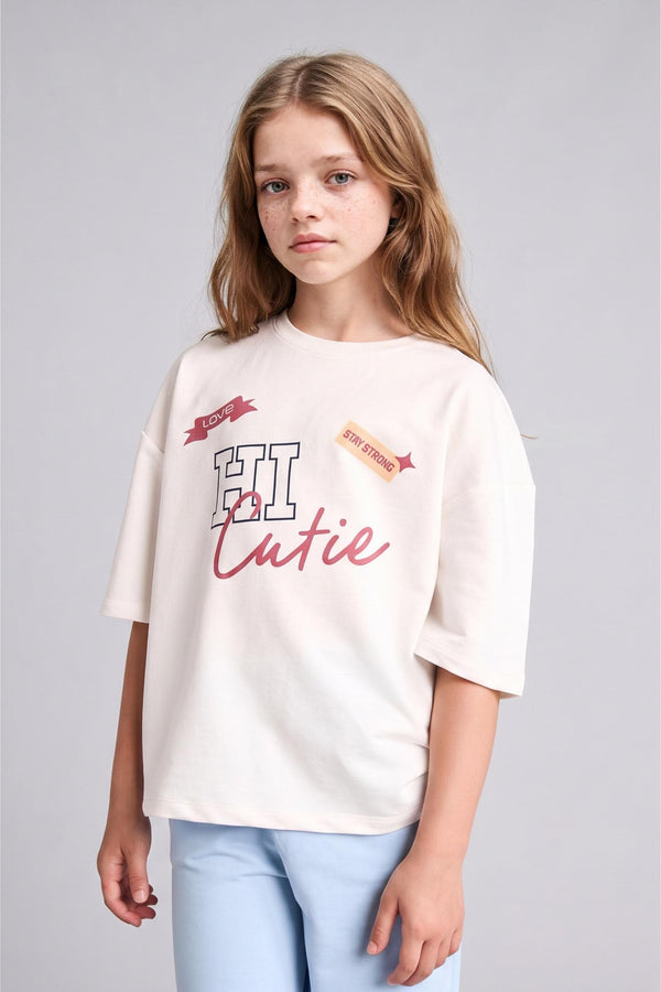 Printed T-Shirt Sweatpants 2 Pcs Girl