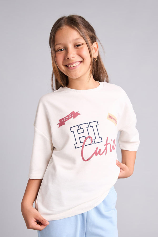 Printed T-Shirt Sweatpants 2 Pcs Girl