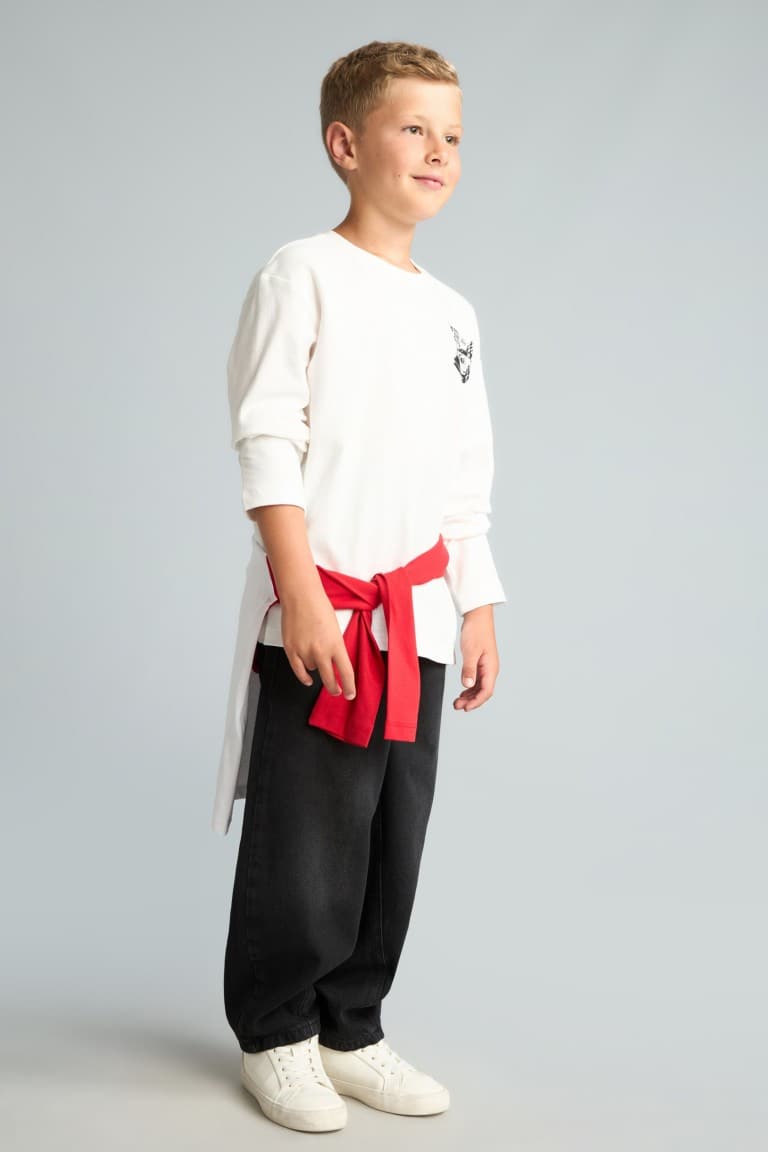 100% Cotton Barrel Fit Blue Jeans Boy Secondary image