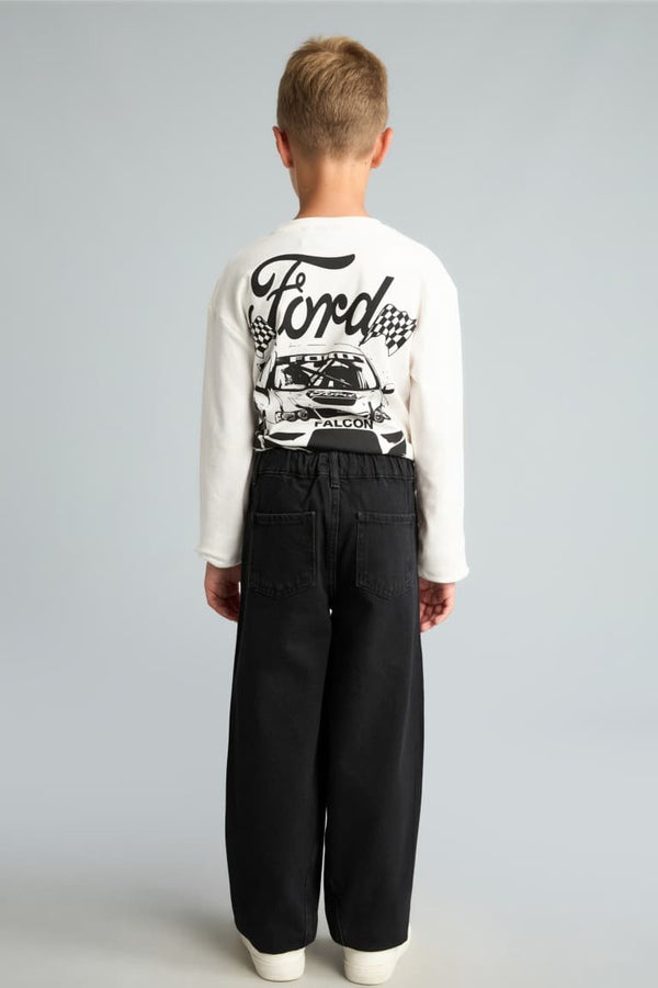 100% Cotton Barrel Fit Blue Jeans Boy