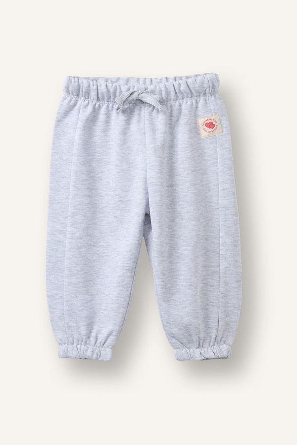 Regular Fit Thick Fabric Teddy Bear Crest Sweatpants Baby Girl