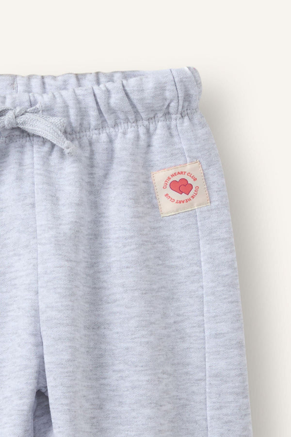 Regular Fit Thick Fabric Teddy Bear Crest Sweatpants Baby Girl