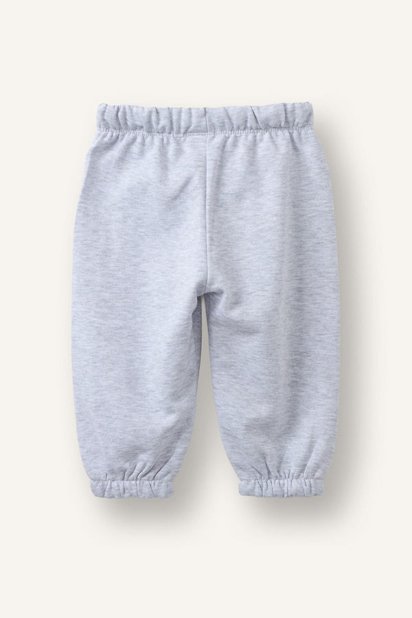 Regular Fit Thick Fabric Teddy Bear Crest Sweatpants Baby Girl
