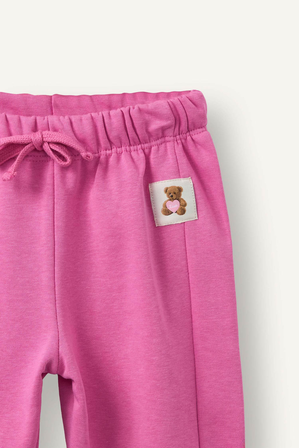 Regular Fit Thick Fabric Teddy Bear Crest Sweatpants Baby Girl
